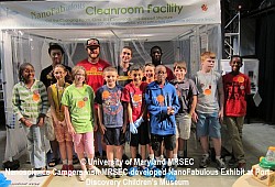 Nanoscience campers at NanoFabulous exhibit